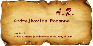 Andrejkovics Rozanna névjegykártya